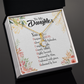 To My Daughter Designed by God Alluring Ribbon Necklace Message Card-Express Your Love Gifts