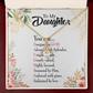 To My Daughter Designed by God Alluring Ribbon Necklace Message Card-Express Your Love Gifts