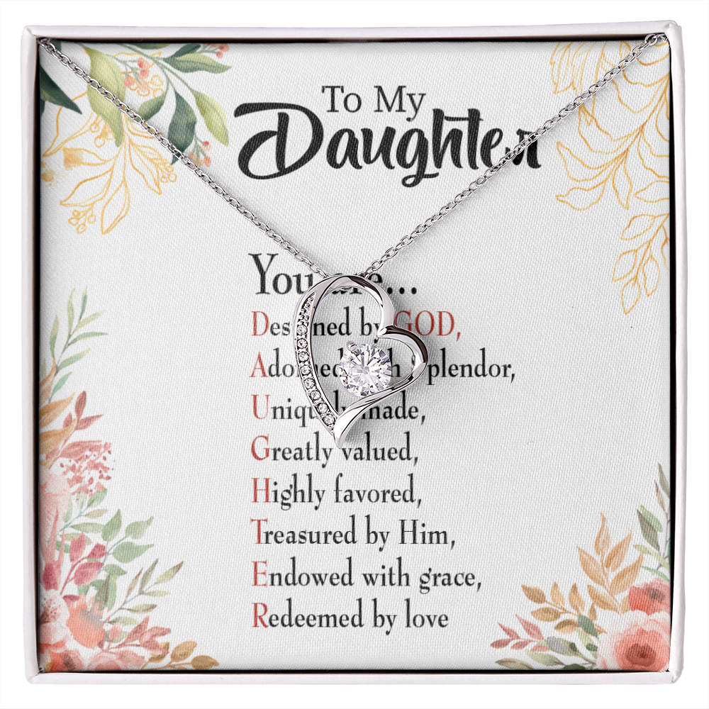 To My Daughter Designed by God Forever Necklace w Message Card-Express Your Love Gifts