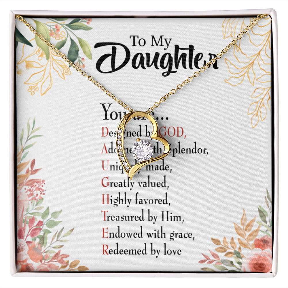 To My Daughter Designed by God Forever Necklace w Message Card-Express Your Love Gifts