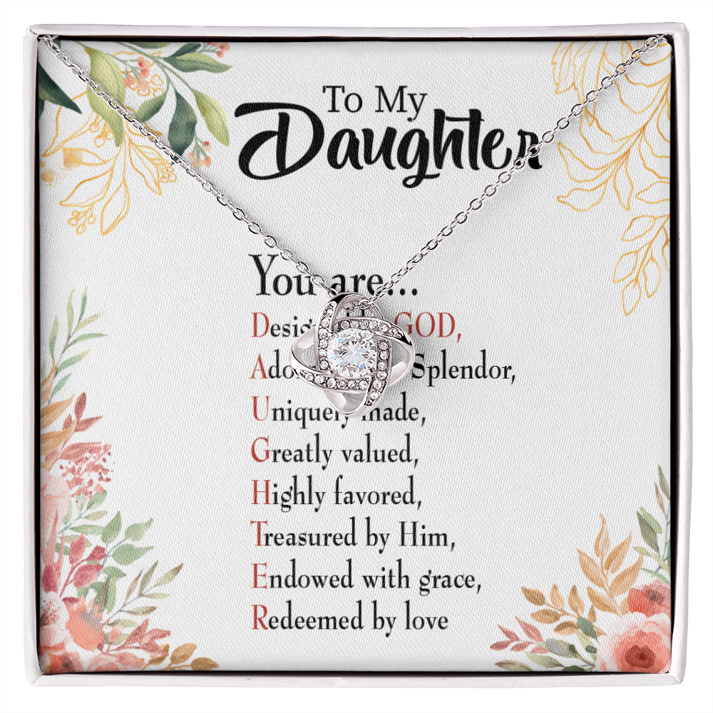 To My Daughter Designed by God Infinity Knot Necklace Message Card-Express Your Love Gifts