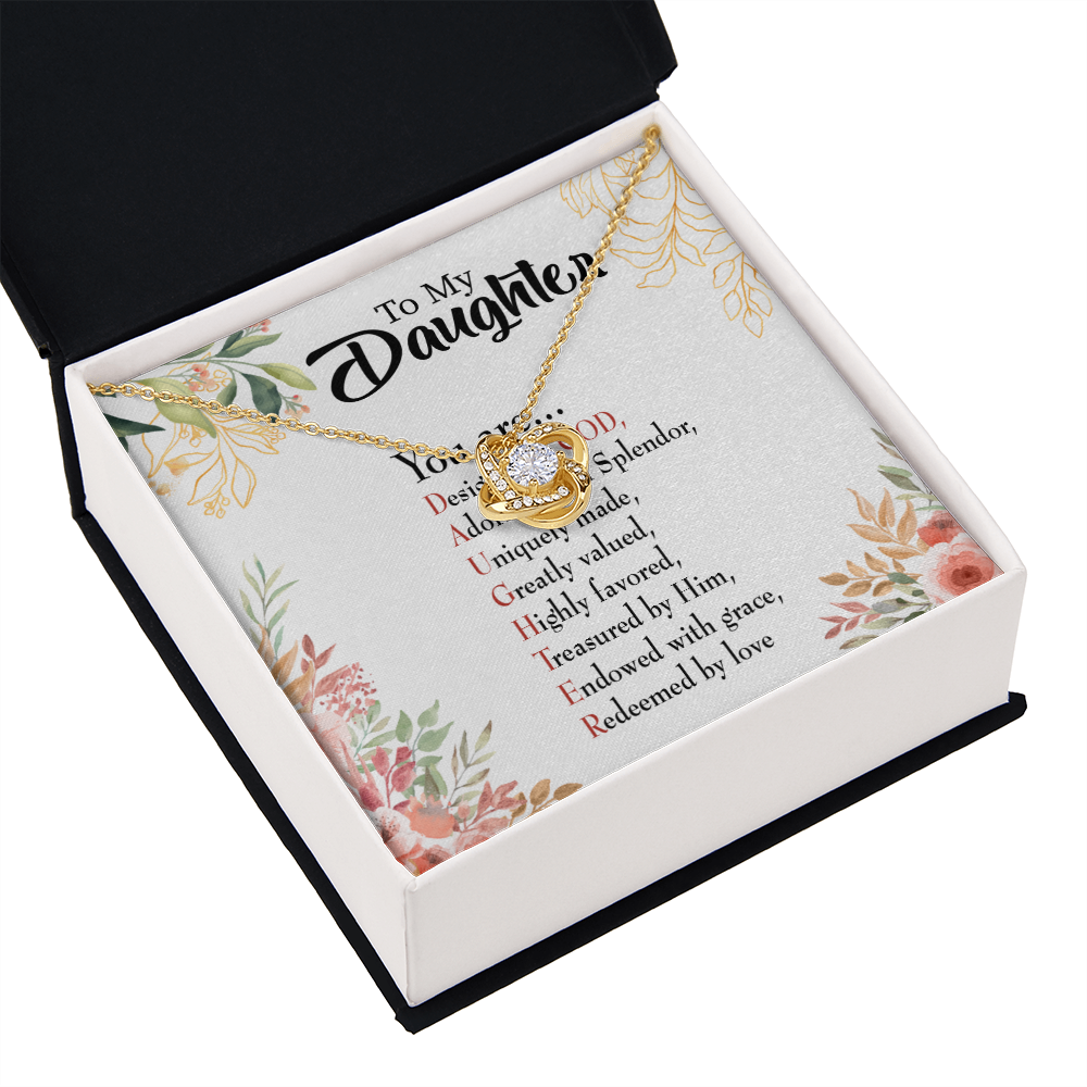 To My Daughter Designed by God Infinity Knot Necklace Message Card-Express Your Love Gifts