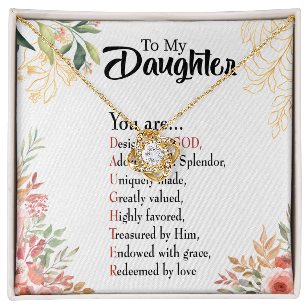 To My Daughter Designed by God Infinity Knot Necklace Message Card-Express Your Love Gifts