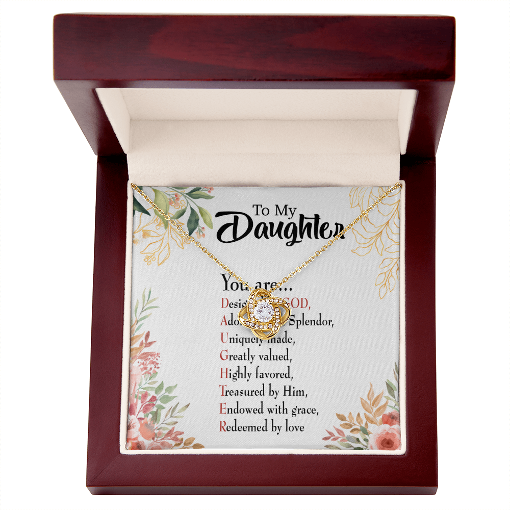 To My Daughter Designed by God Infinity Knot Necklace Message Card-Express Your Love Gifts