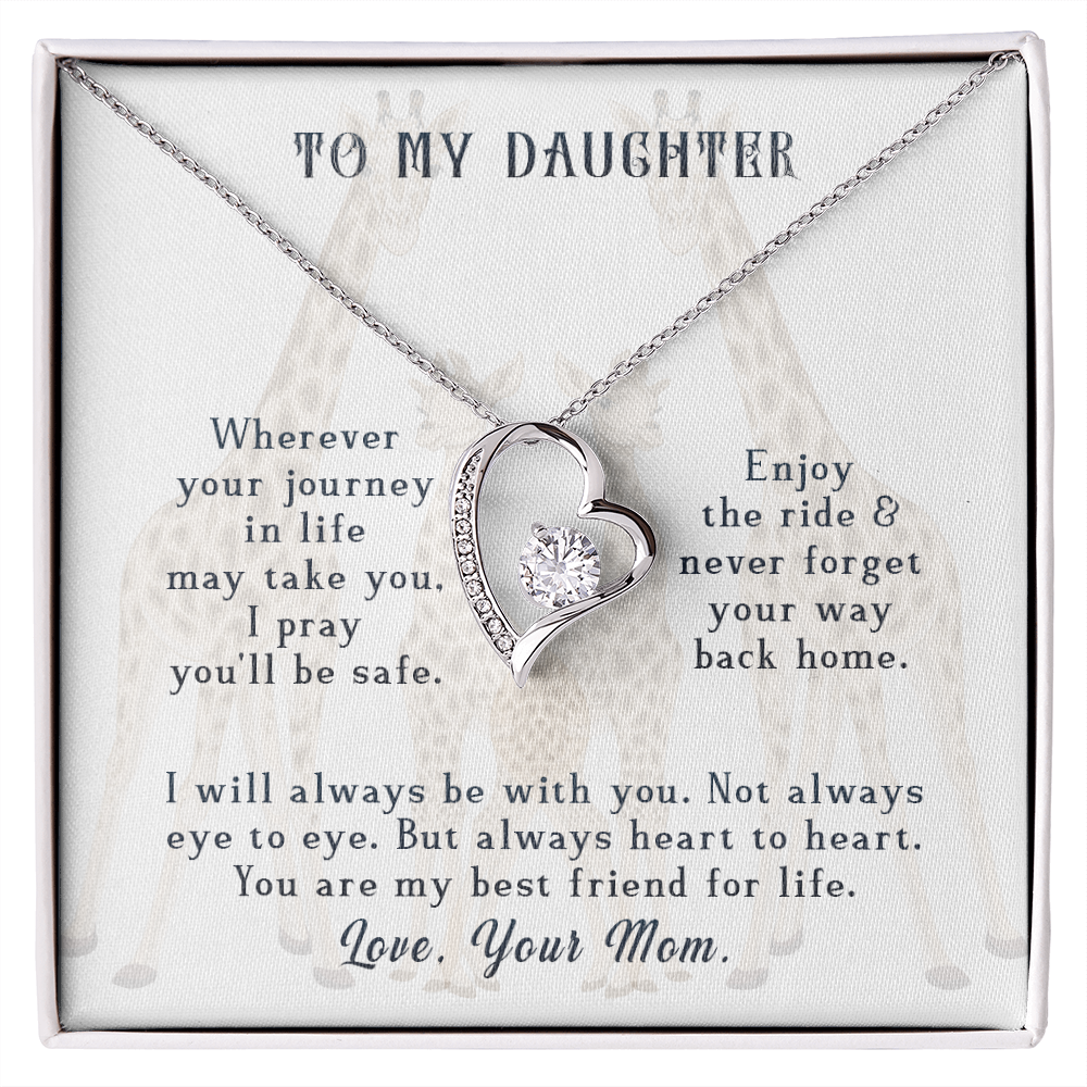 To My Daughter Enjoy The Ride Forever Necklace w Message Card-Express Your Love Gifts