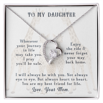 To My Daughter Enjoy The Ride Forever Necklace w Message Card-Express Your Love Gifts