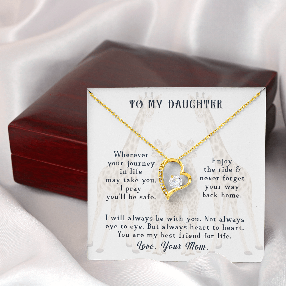 To My Daughter Enjoy The Ride Forever Necklace w Message Card-Express Your Love Gifts