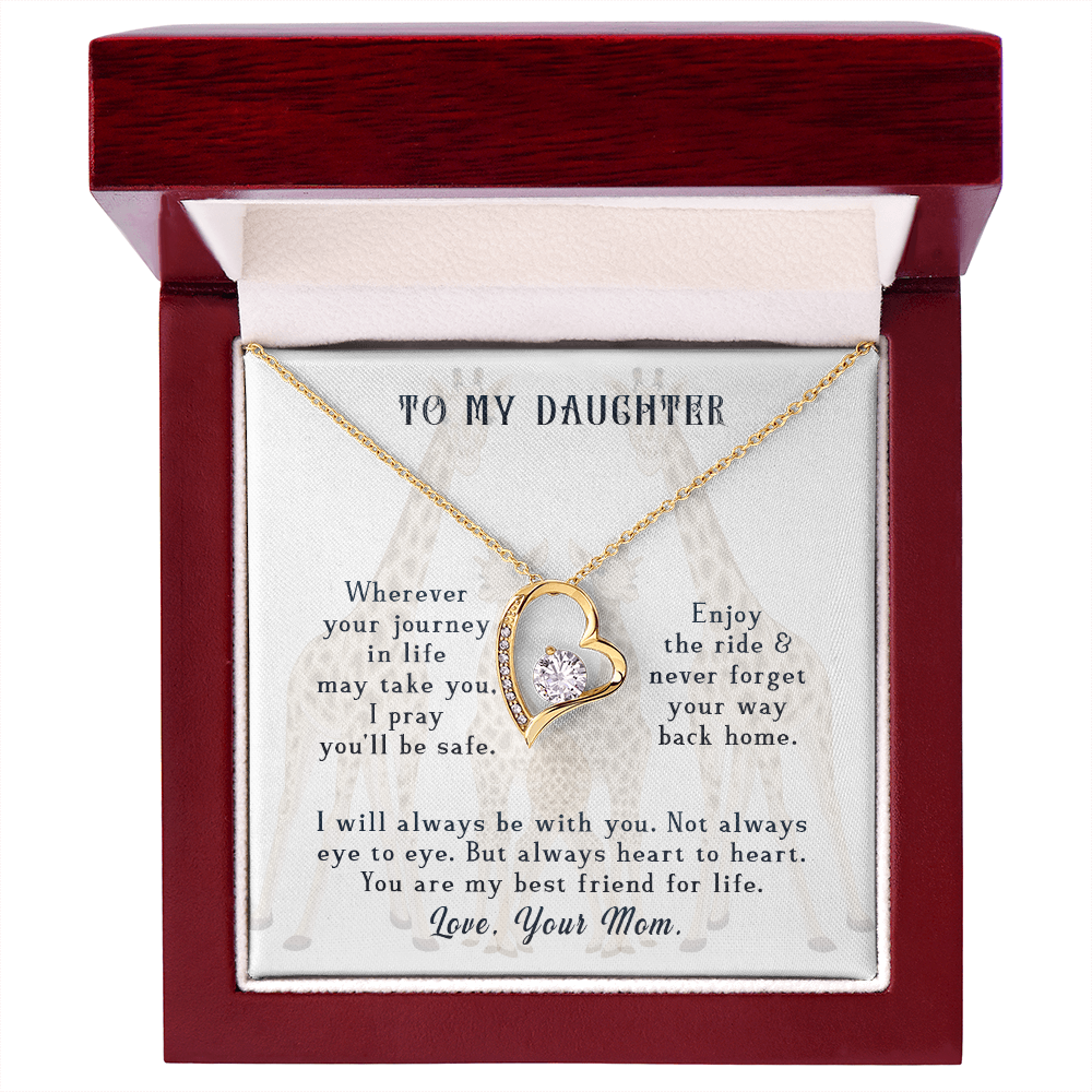 To My Daughter Enjoy The Ride Forever Necklace w Message Card-Express Your Love Gifts