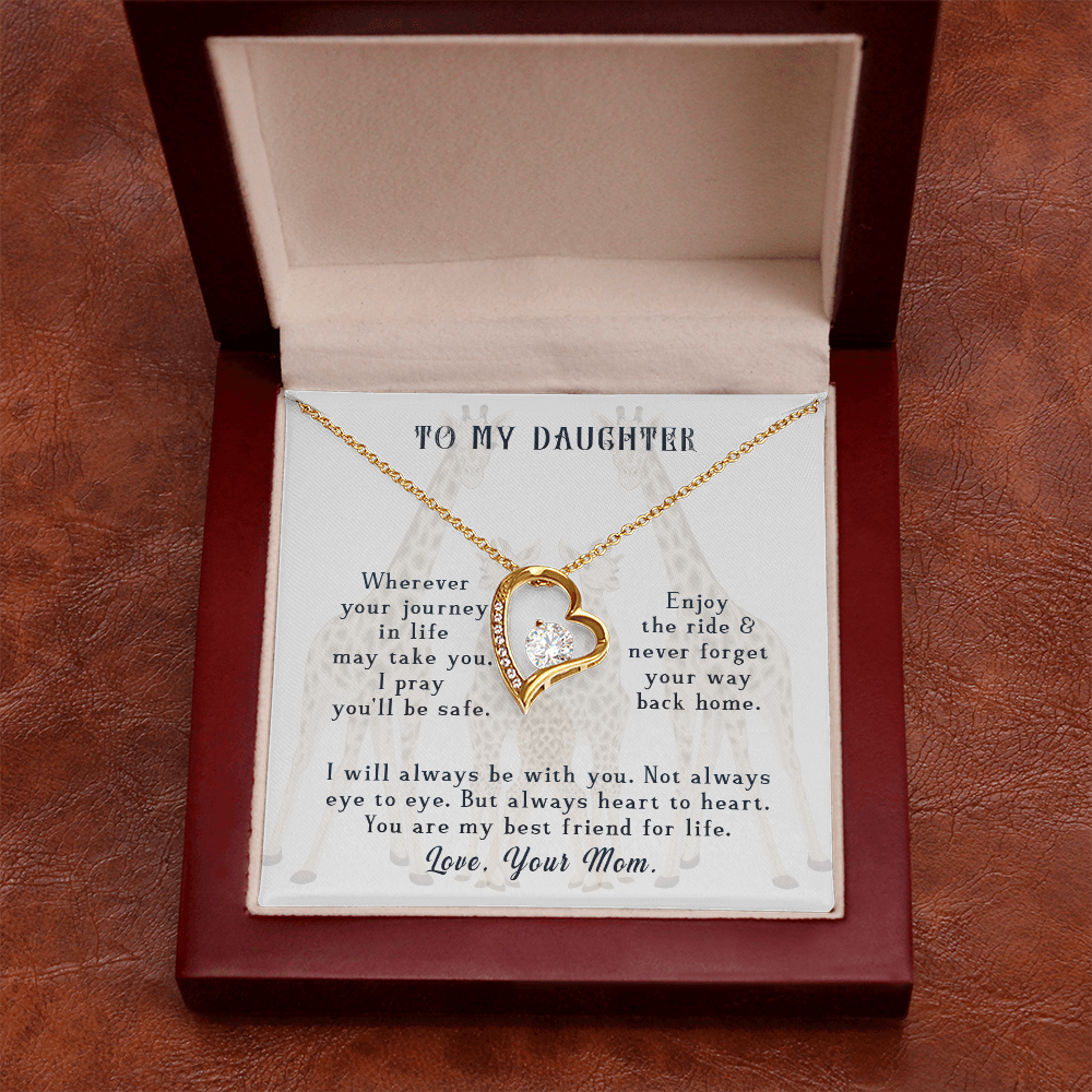 To My Daughter Enjoy The Ride Forever Necklace w Message Card-Express Your Love Gifts