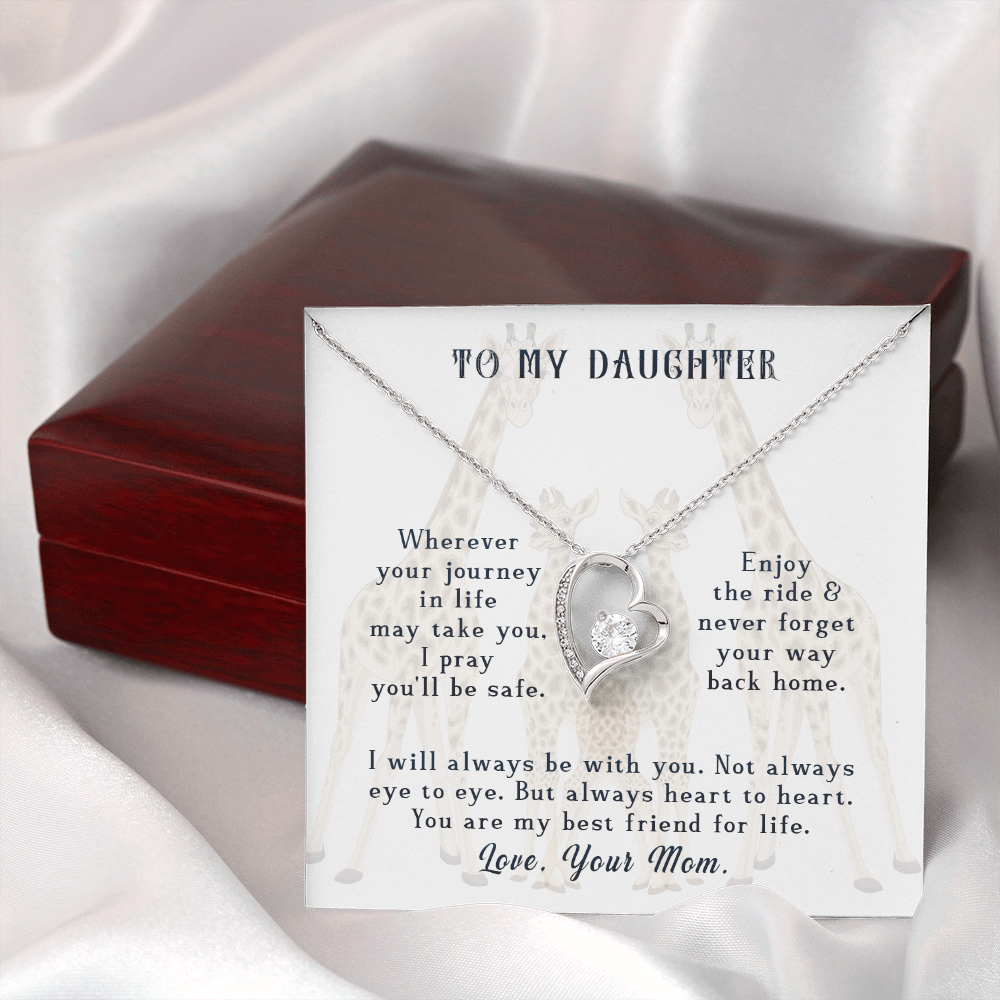 To My Daughter Enjoy The Ride Forever Necklace w Message Card-Express Your Love Gifts