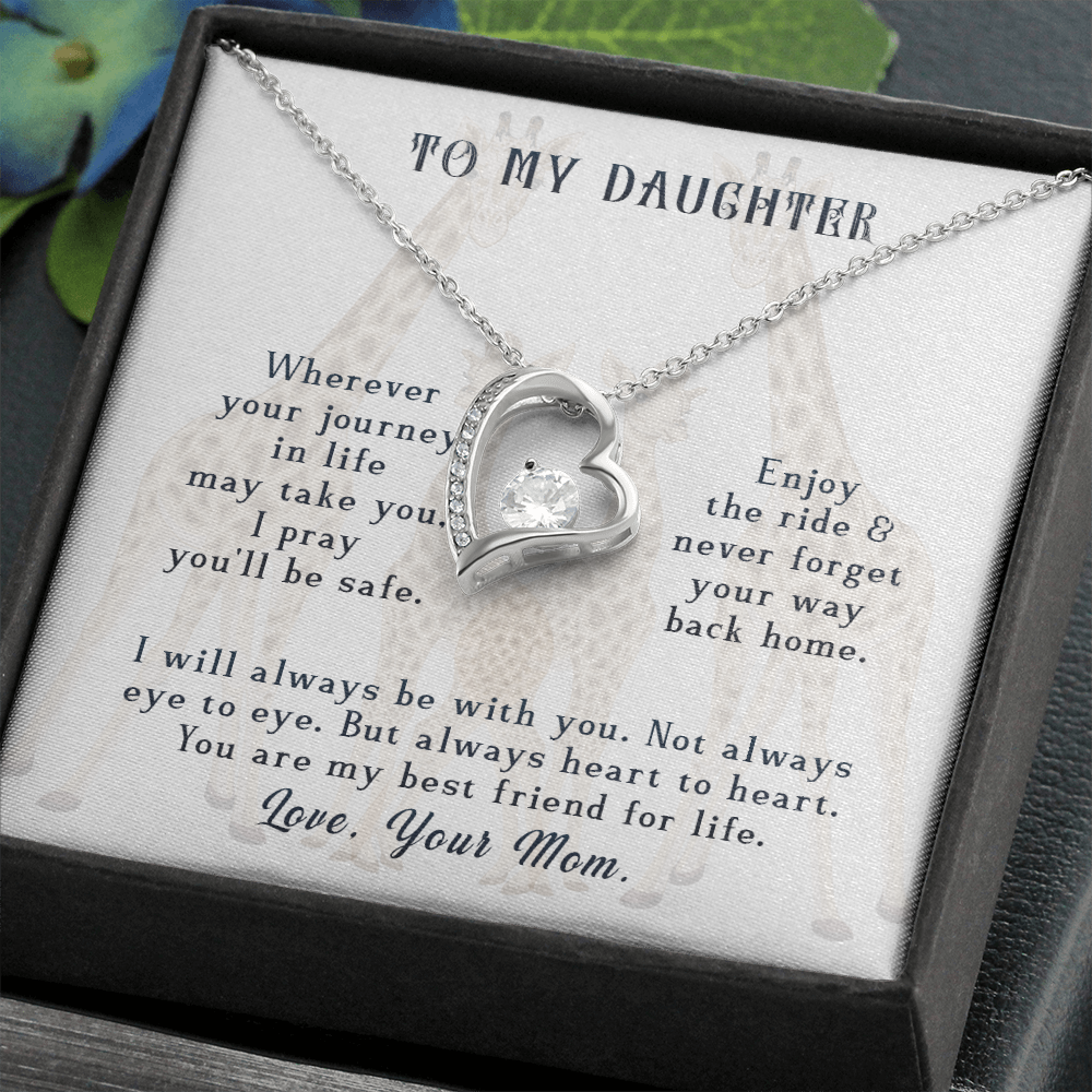 To My Daughter Enjoy The Ride Forever Necklace w Message Card-Express Your Love Gifts