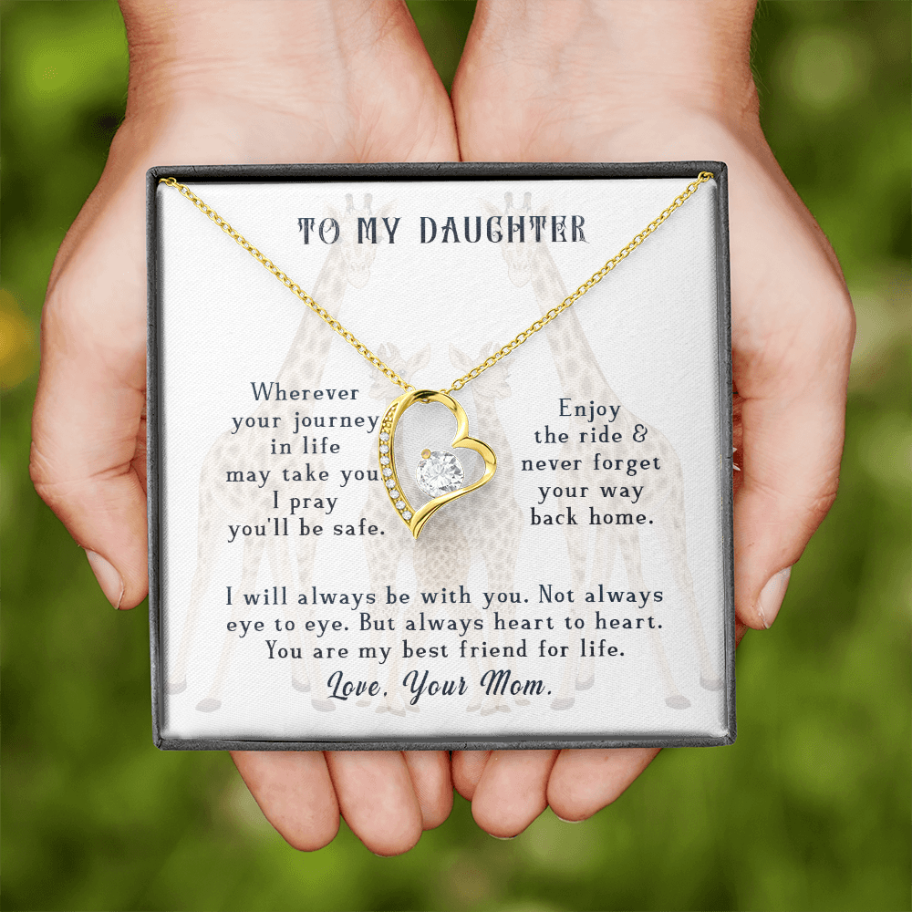 To My Daughter Enjoy The Ride Forever Necklace w Message Card-Express Your Love Gifts