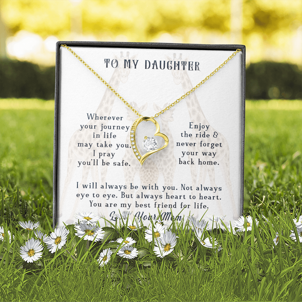 To My Daughter Enjoy The Ride Forever Necklace w Message Card-Express Your Love Gifts