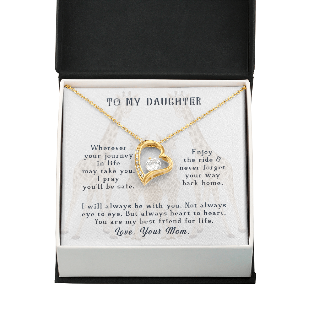 To My Daughter Enjoy The Ride Forever Necklace w Message Card-Express Your Love Gifts