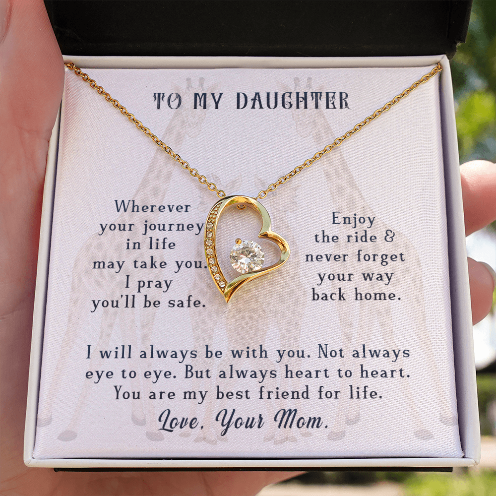 To My Daughter Enjoy The Ride Forever Necklace w Message Card-Express Your Love Gifts