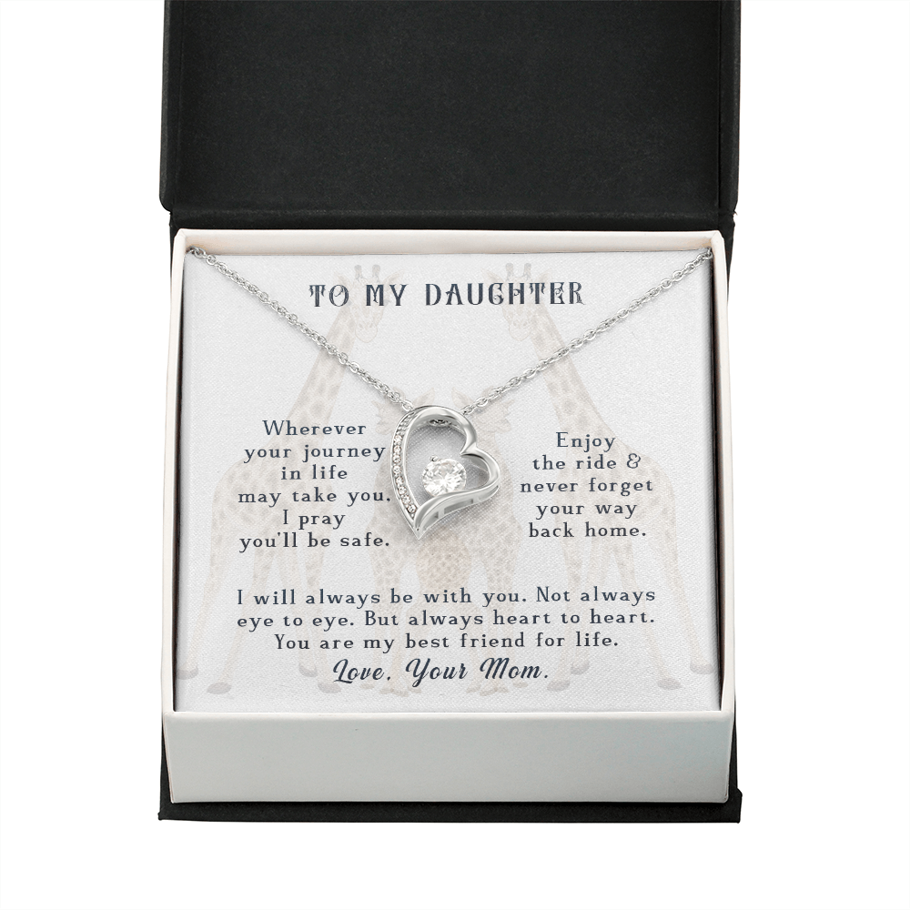 To My Daughter Enjoy The Ride Forever Necklace w Message Card-Express Your Love Gifts