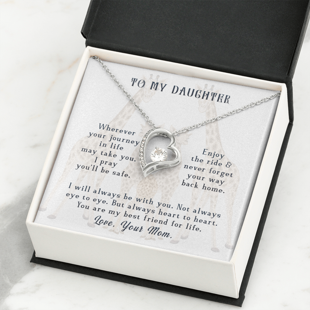 To My Daughter Enjoy The Ride Forever Necklace w Message Card-Express Your Love Gifts