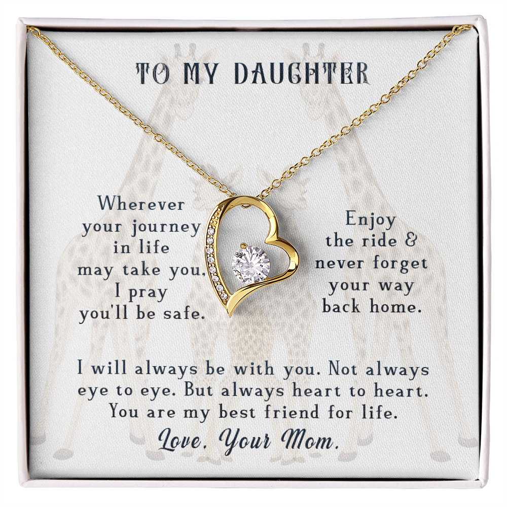 To My Daughter Enjoy The Ride Forever Necklace w Message Card-Express Your Love Gifts