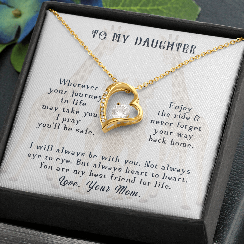 To My Daughter Enjoy The Ride Forever Necklace w Message Card-Express Your Love Gifts
