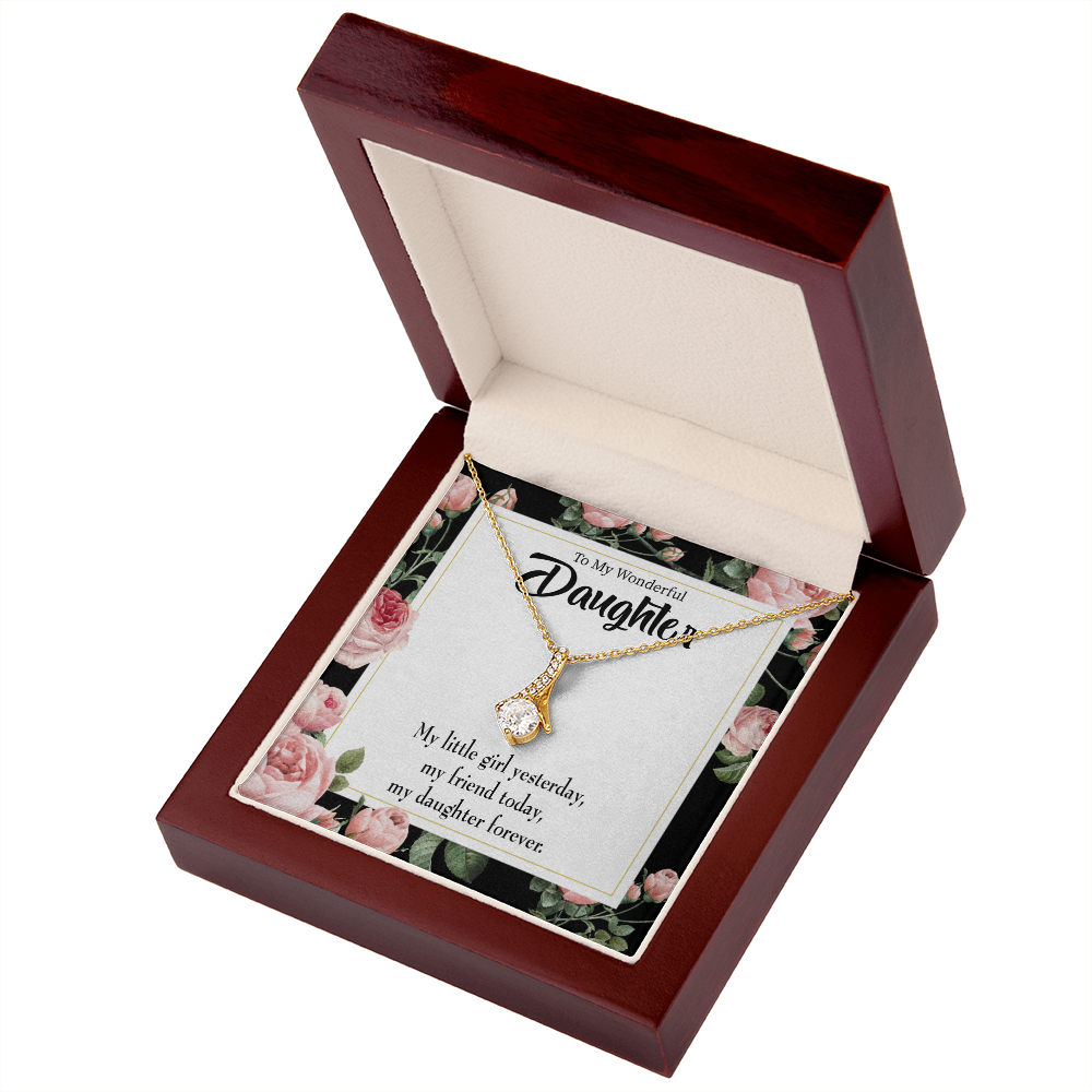 To My Daughter Friend Today Daughter Forever Alluring Ribbon Necklace Message Card-Express Your Love Gifts
