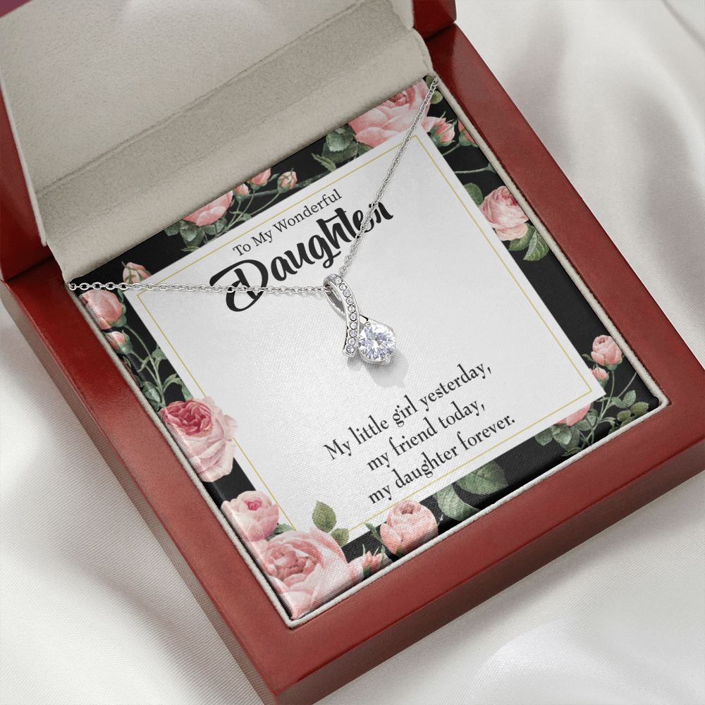 To My Daughter Friend Today Daughter Forever Alluring Ribbon Necklace Message Card-Express Your Love Gifts