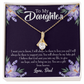 To My Daughter Gift From Heaven From Dad Alluring Ribbon Necklace Message Card-Express Your Love Gifts