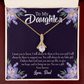 To My Daughter Gift From Heaven From Dad Alluring Ribbon Necklace Message Card-Express Your Love Gifts