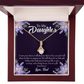 To My Daughter Gift From Heaven From Dad Alluring Ribbon Necklace Message Card-Express Your Love Gifts