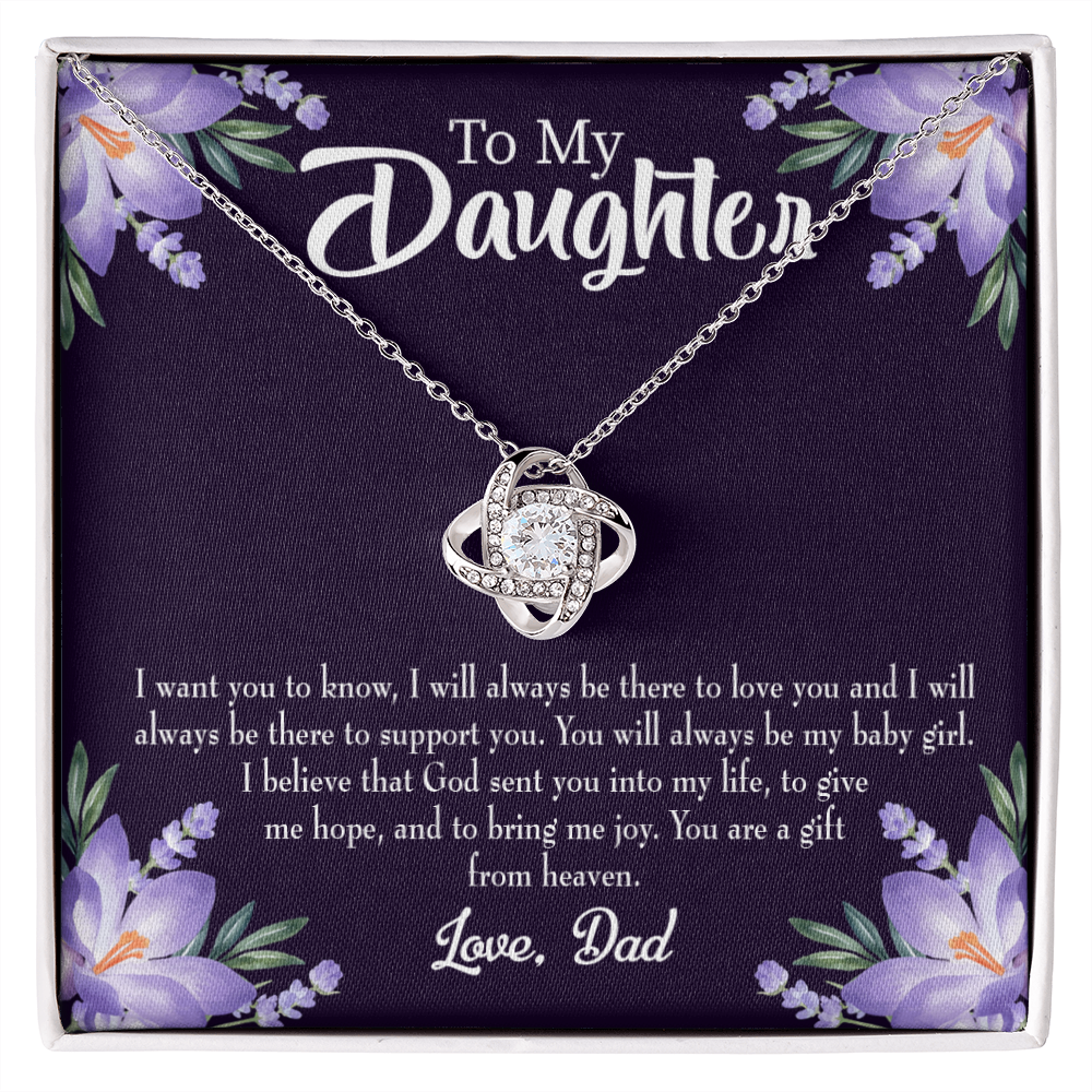 To My Daughter Gift From Heaven From Dad Infinity Knot Necklace Message Card-Express Your Love Gifts