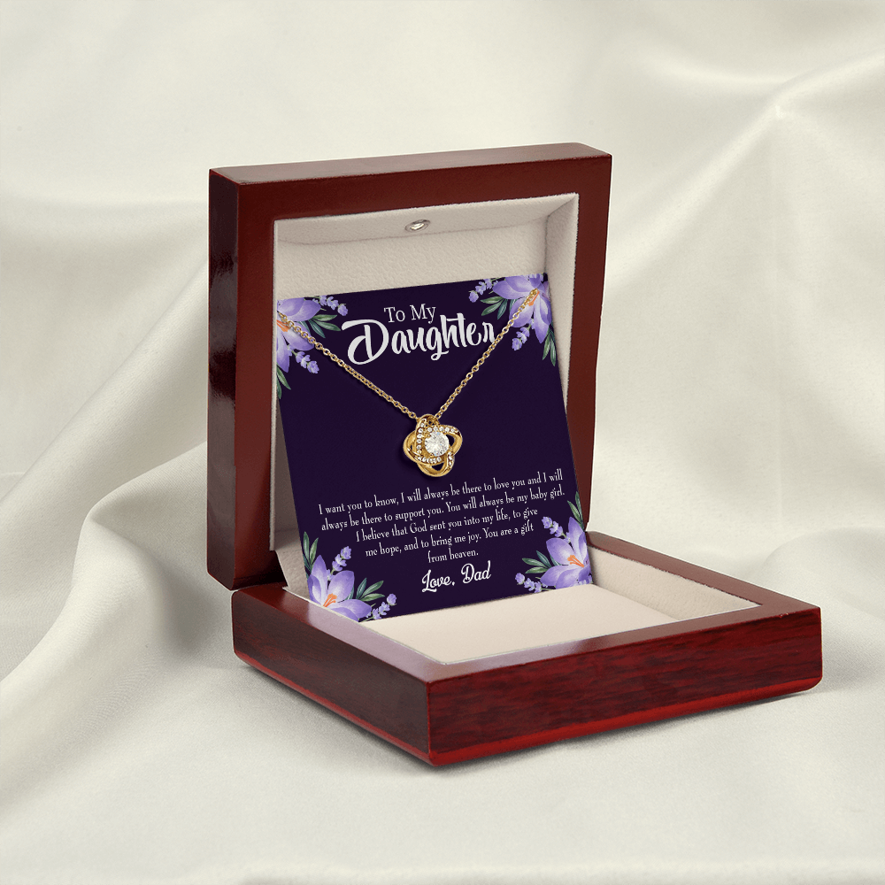 To My Daughter Gift From Heaven From Dad Infinity Knot Necklace Message Card-Express Your Love Gifts