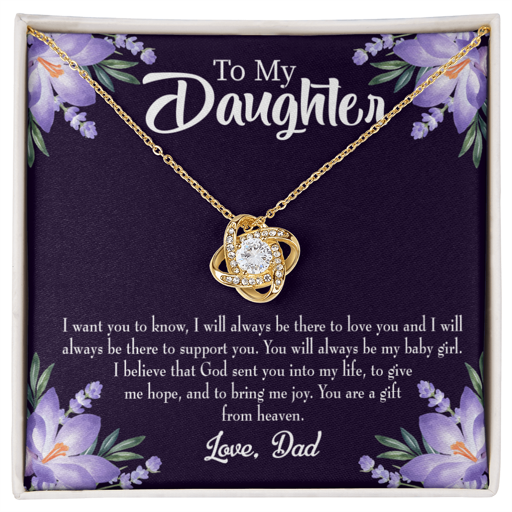 To My Daughter Gift From Heaven From Dad Infinity Knot Necklace Message Card-Express Your Love Gifts