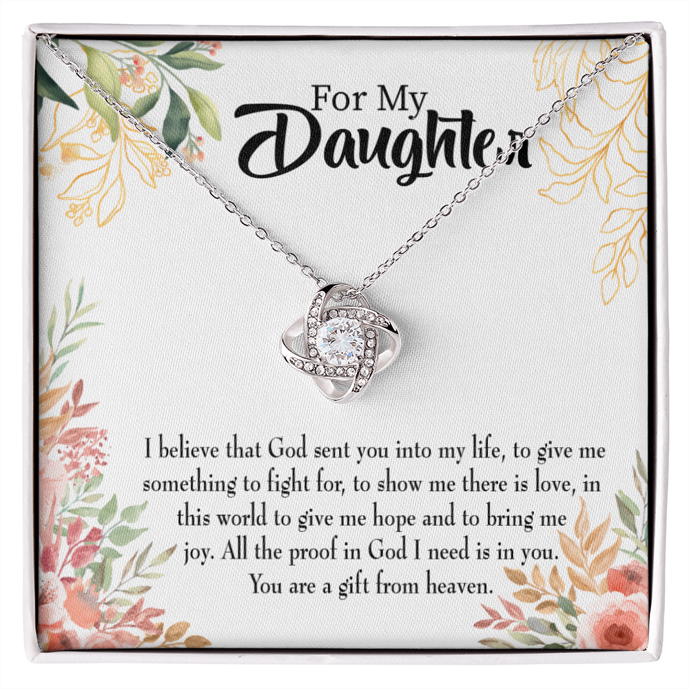 To My Daughter Gift From Heaven Religious Infinity Knot Necklace Message Card-Express Your Love Gifts