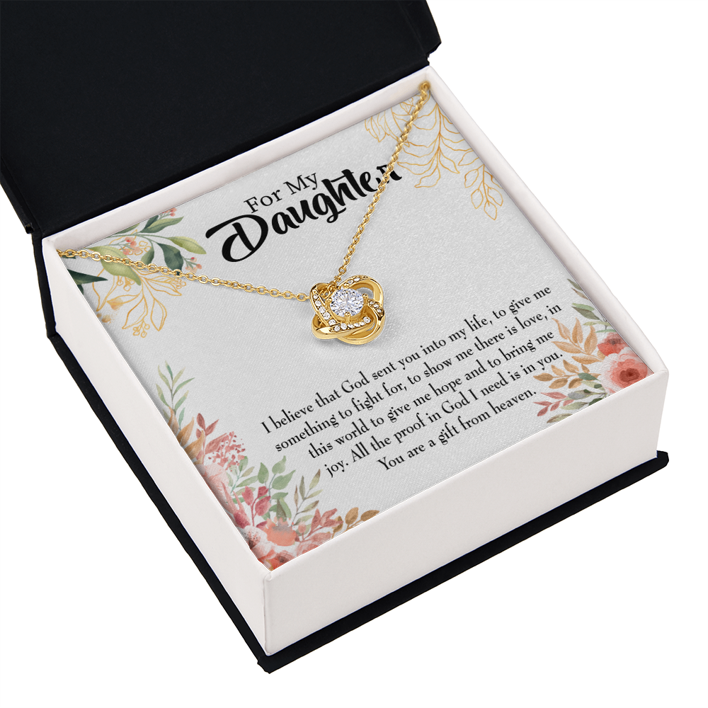 To My Daughter Gift From Heaven Religious Infinity Knot Necklace Message Card-Express Your Love Gifts