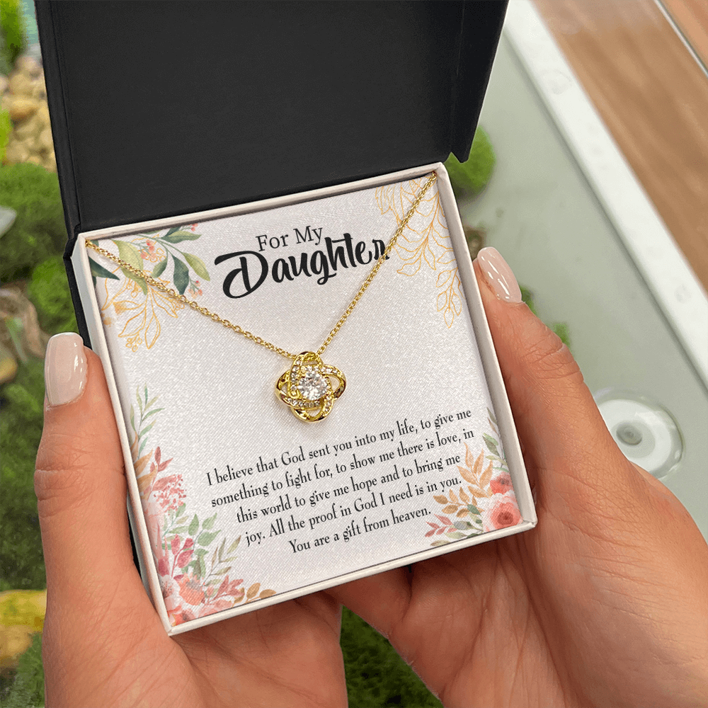 To My Daughter Gift From Heaven Religious Infinity Knot Necklace Message Card-Express Your Love Gifts