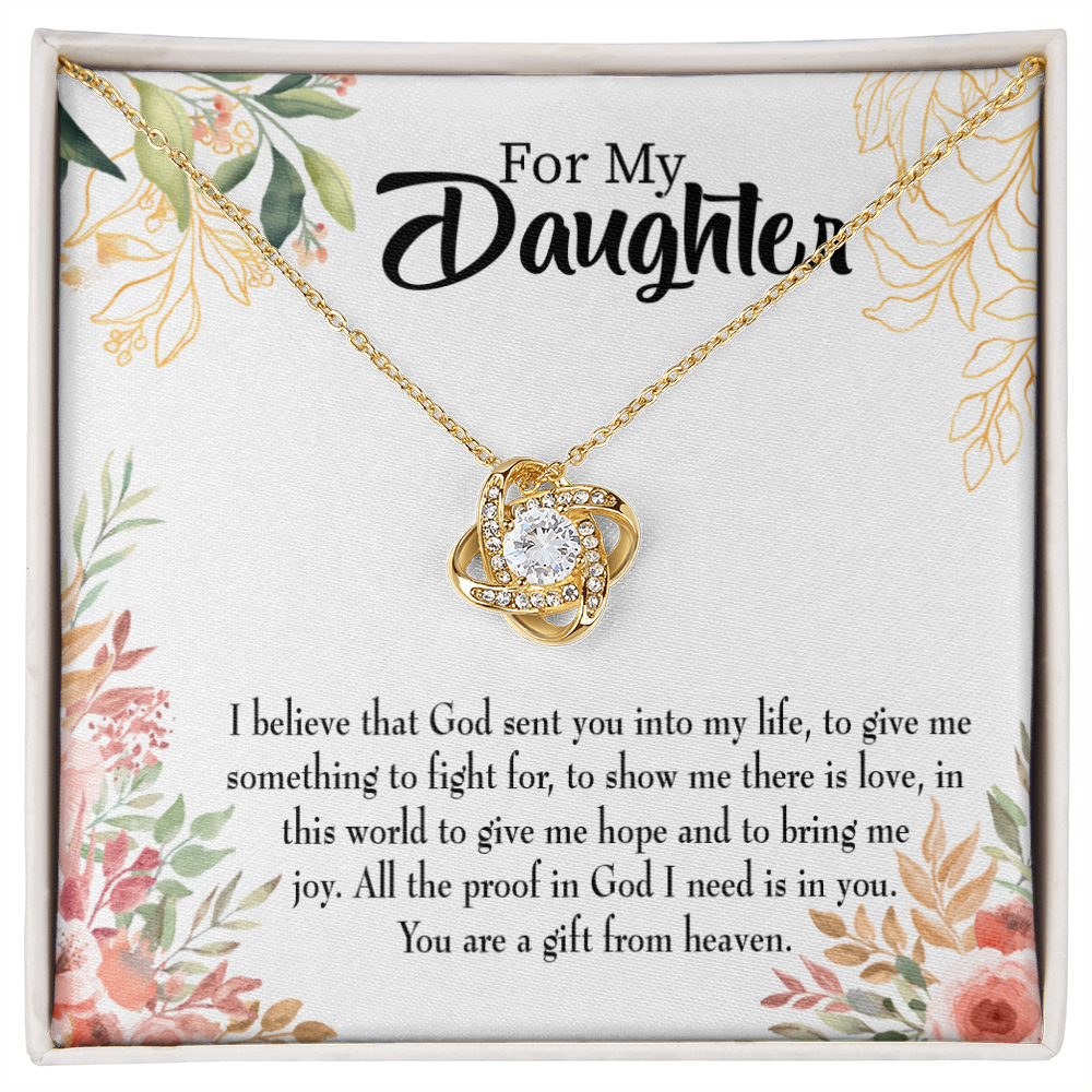 To My Daughter Gift From Heaven Religious Infinity Knot Necklace Message Card-Express Your Love Gifts