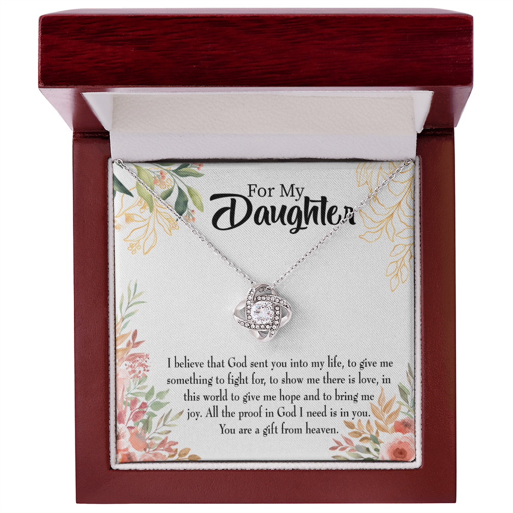 To My Daughter Gift From Heaven Religious Infinity Knot Necklace Message Card-Express Your Love Gifts
