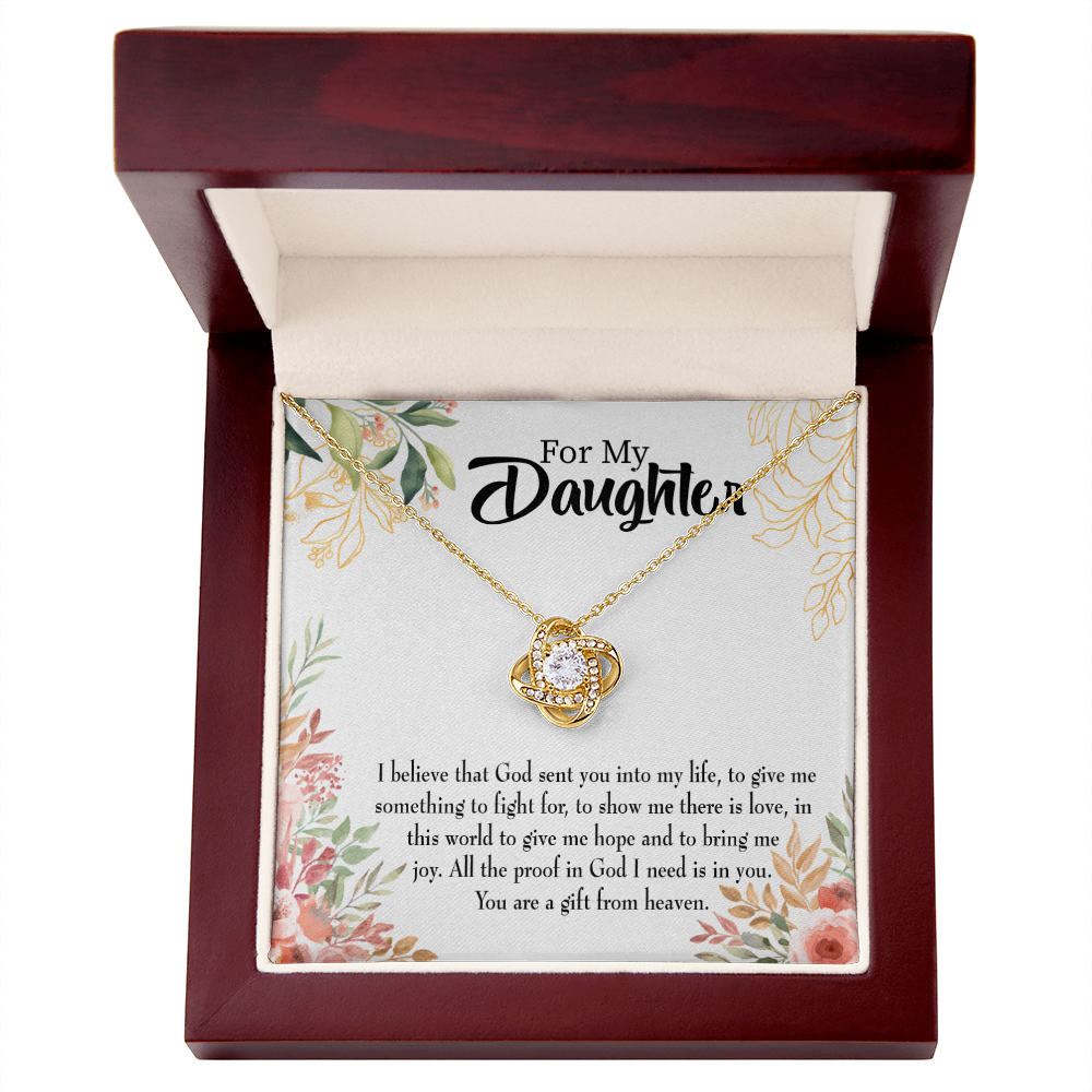 To My Daughter Gift From Heaven Religious Infinity Knot Necklace Message Card-Express Your Love Gifts