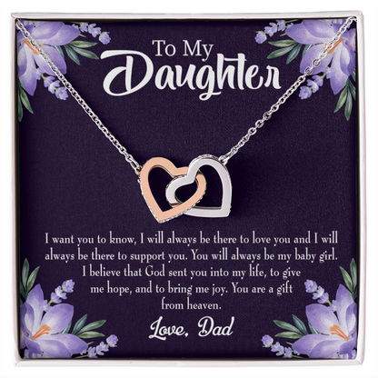 To My Daughter Gift From Heaven to Dad Inseparable Necklace-Express Your Love Gifts