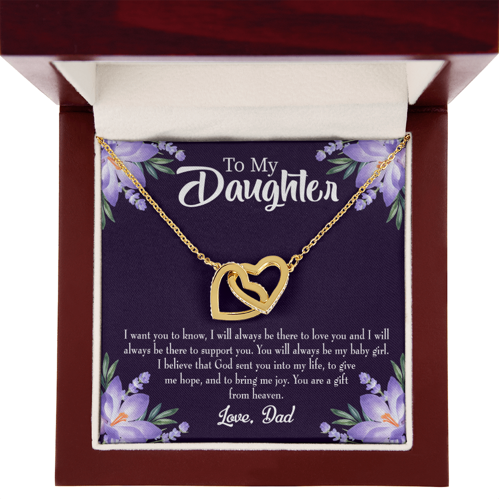 To My Daughter Gift From Heaven to Dad Inseparable Necklace-Express Your Love Gifts