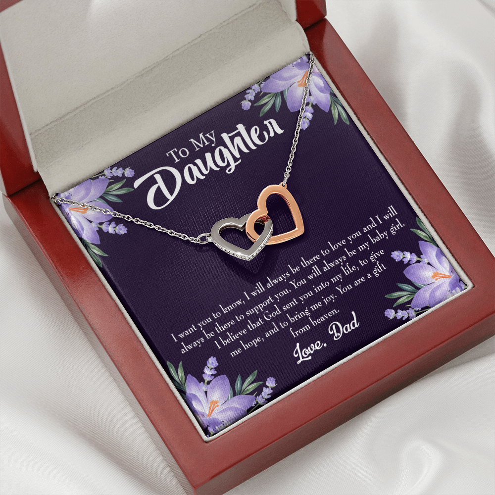 To My Daughter Gift From Heaven to Dad Inseparable Necklace-Express Your Love Gifts