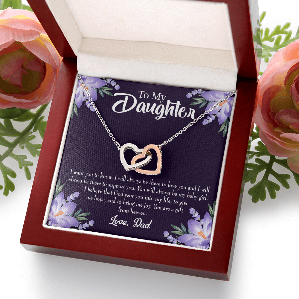 To My Daughter Gift From Heaven to Dad Inseparable Necklace-Express Your Love Gifts