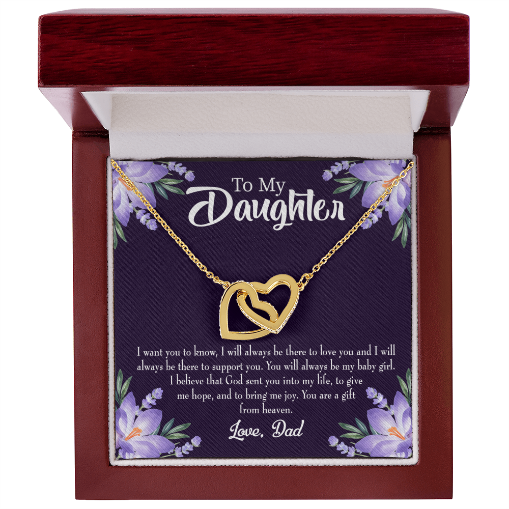 To My Daughter Gift From Heaven to Dad Inseparable Necklace-Express Your Love Gifts