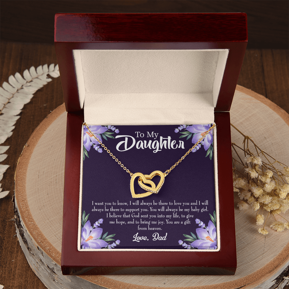 To My Daughter Gift From Heaven to Dad Inseparable Necklace-Express Your Love Gifts