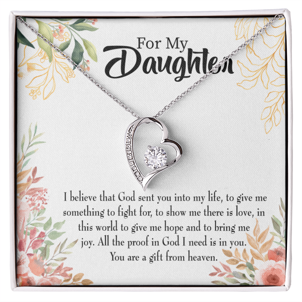 To My Daughter God Sent Daughter Forever Necklace w Message Card-Express Your Love Gifts