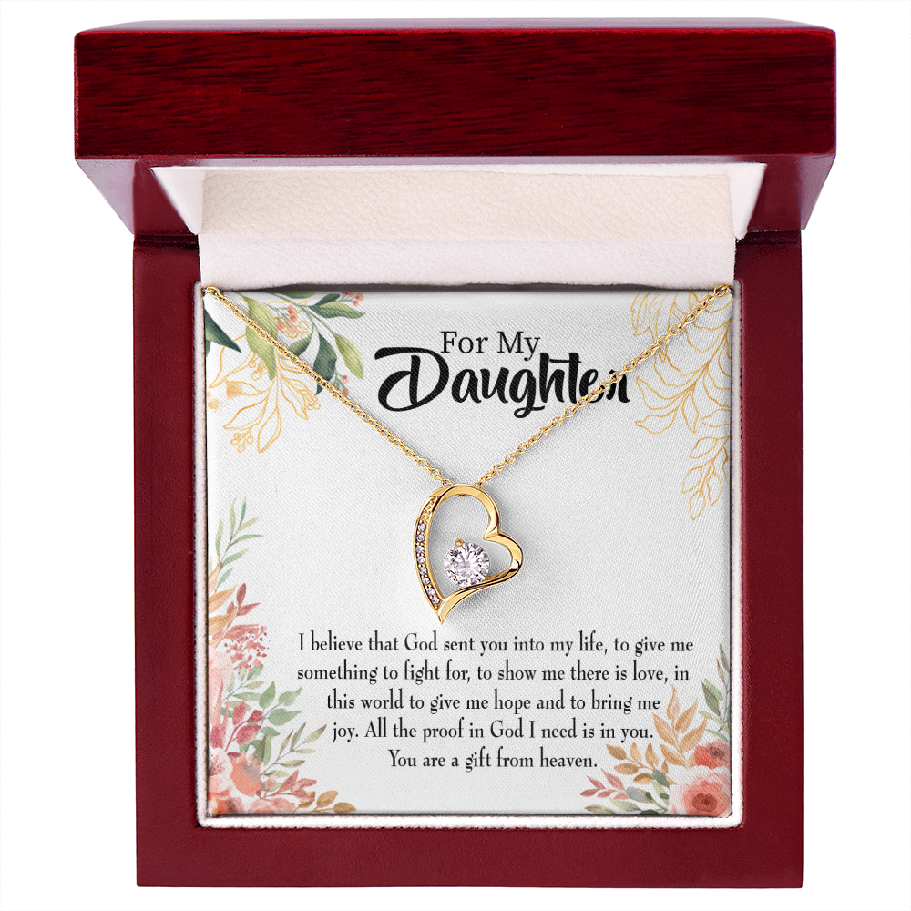 To My Daughter God Sent Daughter Forever Necklace w Message Card-Express Your Love Gifts