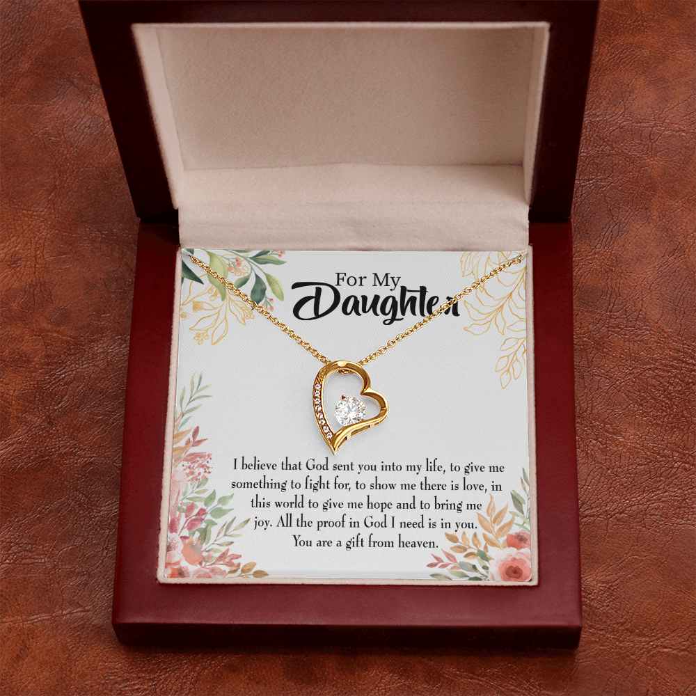 To My Daughter God Sent Daughter Forever Necklace w Message Card-Express Your Love Gifts