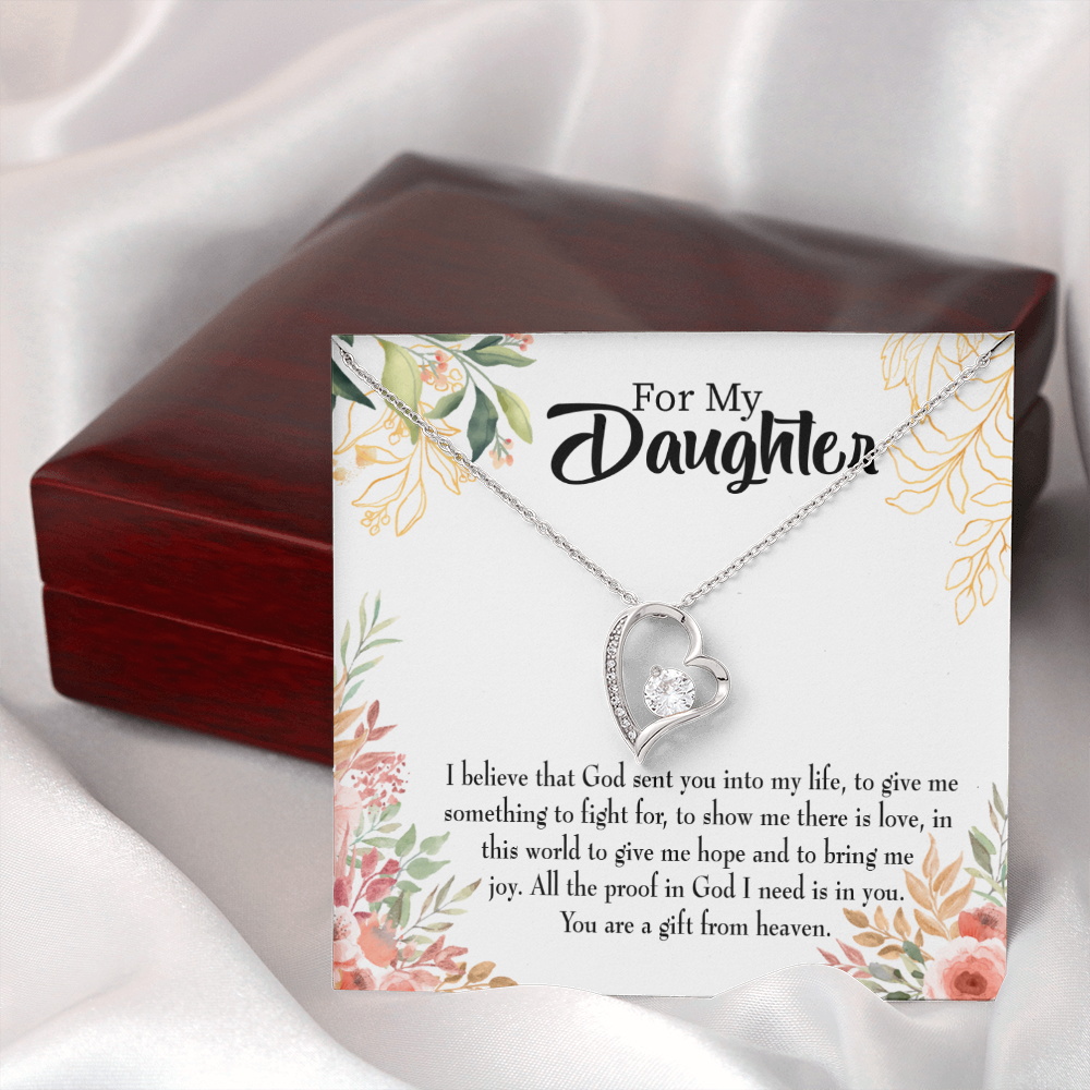 To My Daughter God Sent Daughter Forever Necklace w Message Card-Express Your Love Gifts