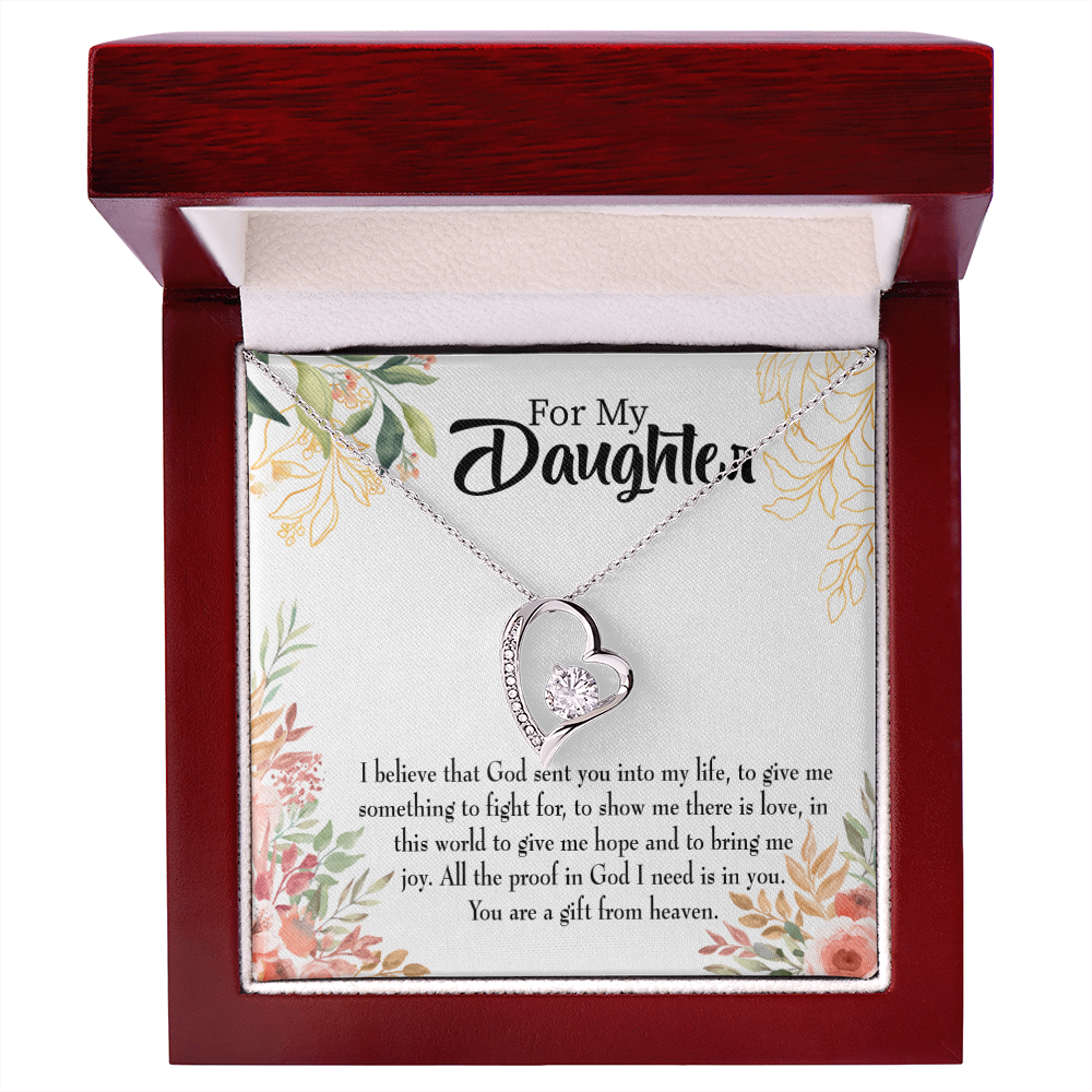 To My Daughter God Sent Daughter Forever Necklace w Message Card-Express Your Love Gifts
