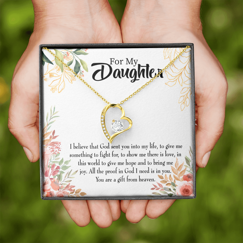 To My Daughter God Sent Daughter Forever Necklace w Message Card-Express Your Love Gifts