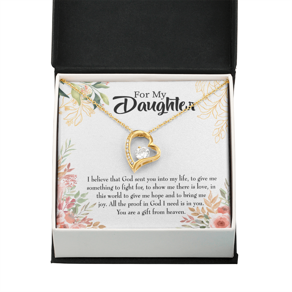 To My Daughter God Sent Daughter Forever Necklace w Message Card-Express Your Love Gifts